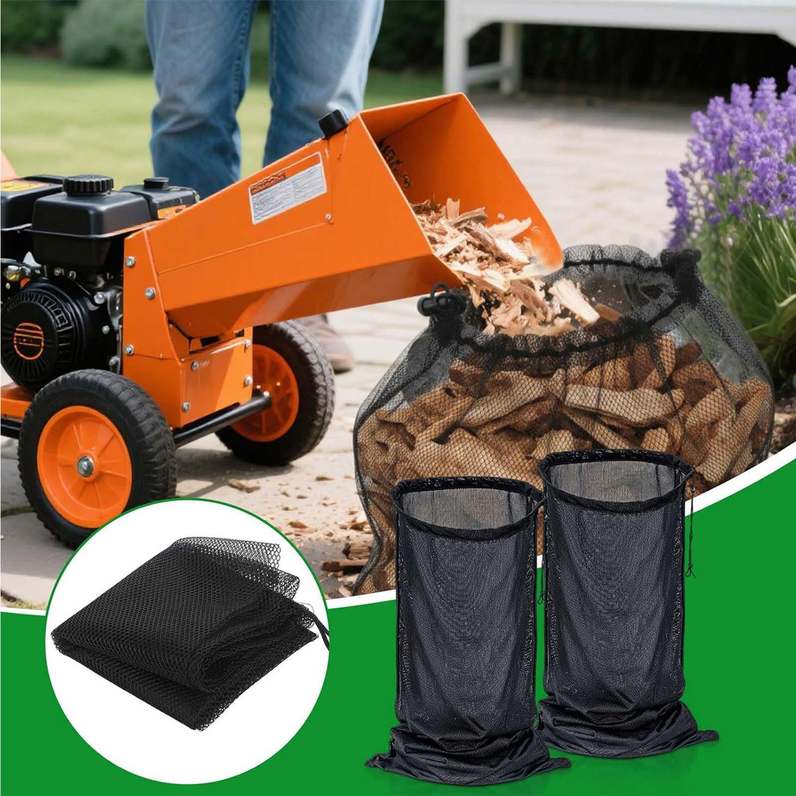 Garden Shredder Chipper - Wood Chipper Collection Bag Mesh Storage