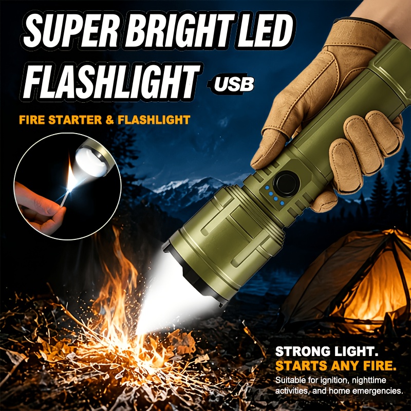 Outdoor Power Equipment - Flashlight Lighter & Power Bank Combo,Rechargeable,Zoomable