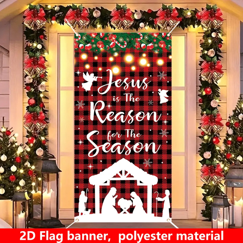 Outdoor Power House - 1pc 2D flat, Christmas festive porch