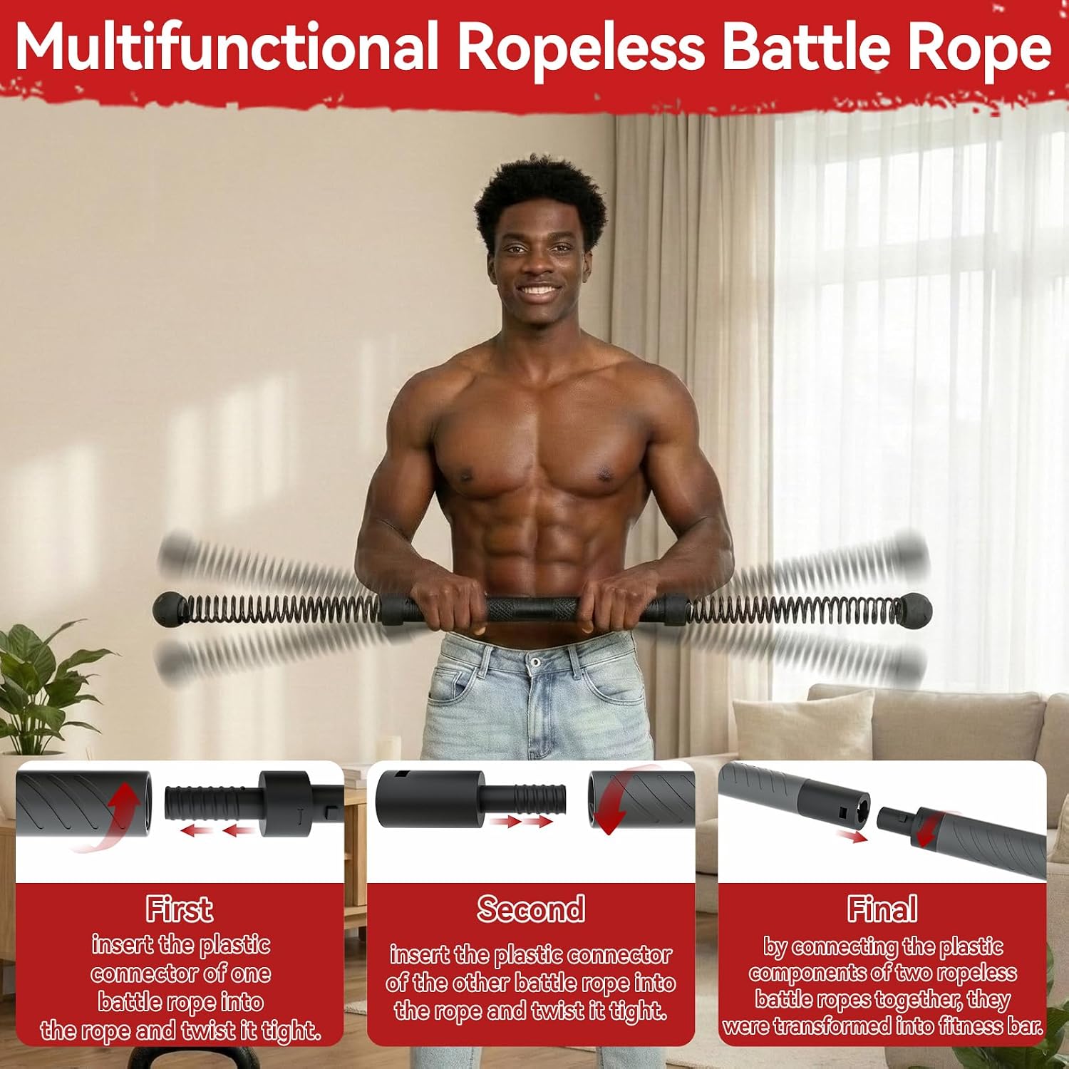 Outdoor Power Equipment - 2-in-1 Upgraded Cordless Battle Rope Power