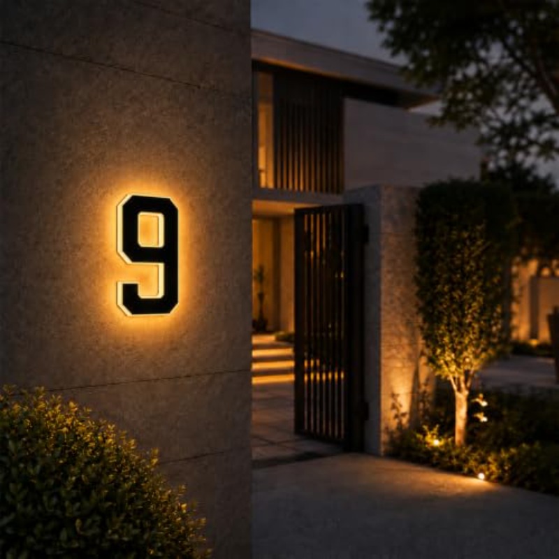 Solar Powered LED House Number - Outdoor Power House 评论和价格