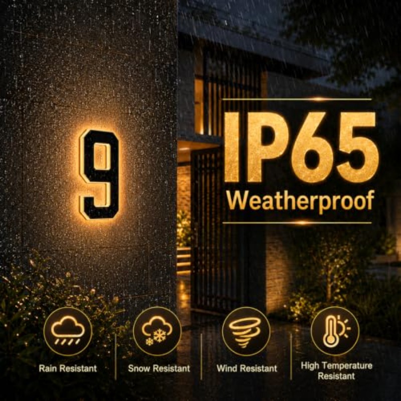 Solar Powered LED House Number - Outdoor Power House 评论和价格