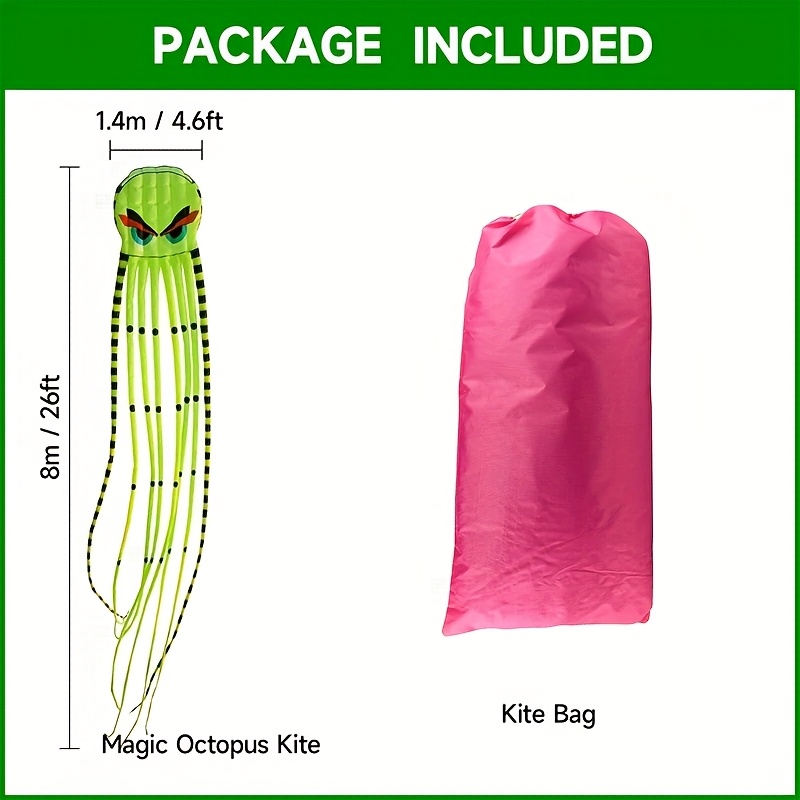 3D 8-Meter Octopus Kite Large  - Outdoor Power Reel 评论和价格