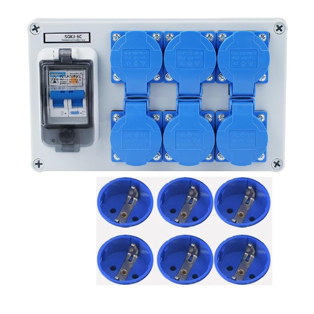 1PC IP54 Wall Mounted 6-Pin Po - Outdoor Power Distributors 评论和价格