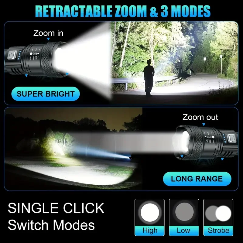 Tactical LED Flashlight 2000LM - Outdoor Power Equipment 评论和价格